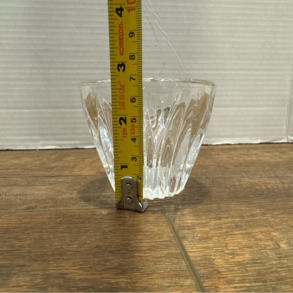 Clear Glass Candle Votive Holder Or Candy Dish Linear Pattern - Picture 7 of 7